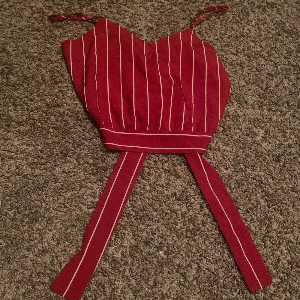 Red and white striped tank top